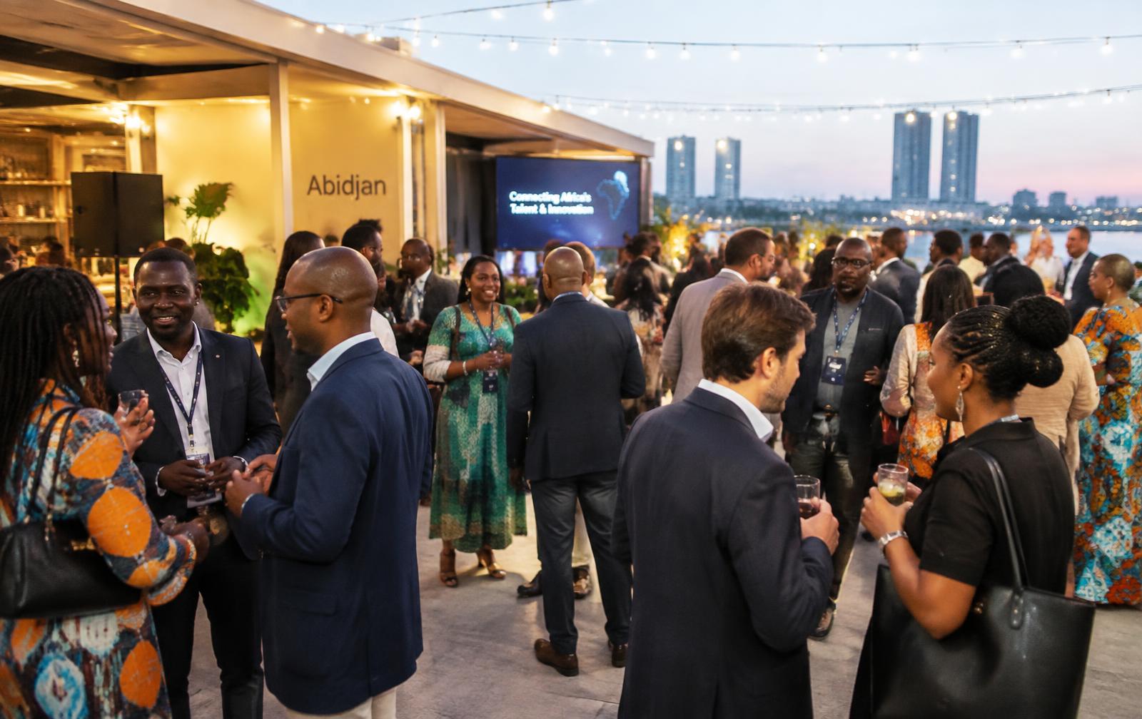 A lively evening networking reception in Abidjan